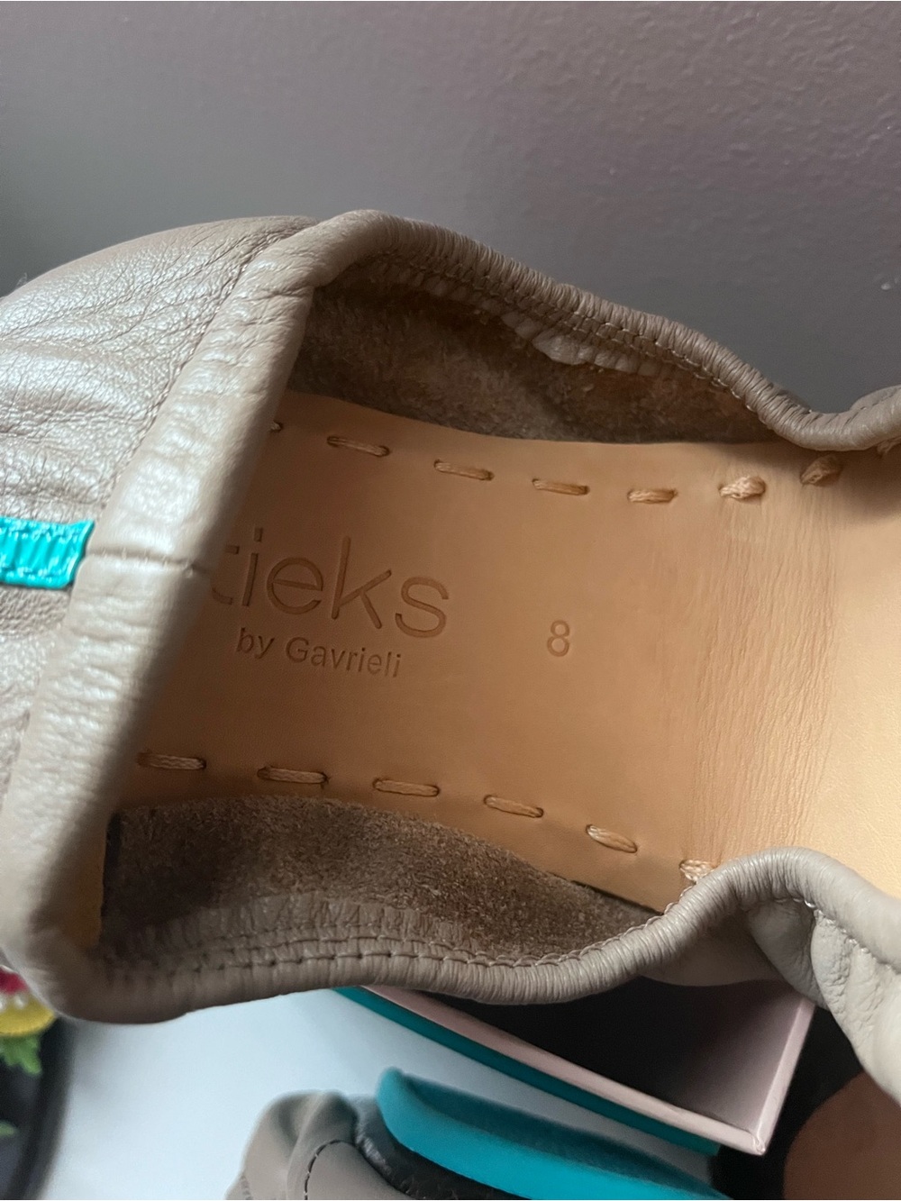 Tieks Women's Leather Ballet Flats - Black and Taupe - Picture 2 of 4